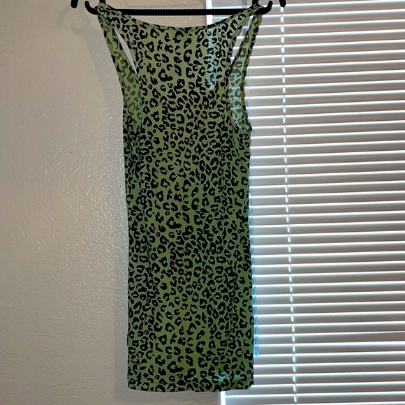 ✳️Used Womens Small PINK by Victoria’s Secret Leopard Print Mint Green Tank - Picture 2 of 3